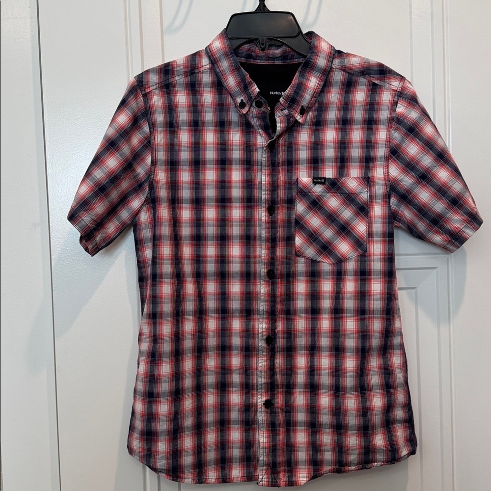 Hurley Red and Blue Plaid Shirt